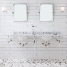Load image into Gallery viewer, Water Creation Empire 72 Inch Wide Double Wash Stand, P-Trap, Counter Top with Basin, F2-0013 Faucet and Mirror included in Polished Nickel (PVD) Finish- Water Creation