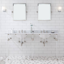 Load image into Gallery viewer, Water Creation Empire 72 Inch Wide Double Wash Stand, P-Trap, Counter Top with Basin, and F2-0013 Faucet included in Polished Nickel (PVD) Finish- Water Creation