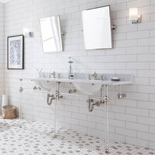 Load image into Gallery viewer, Water Creation Empire 72 Inch Wide Double Wash Stand, P-Trap, Counter Top with Basin, and F2-0013 Faucet included in Polished Nickel (PVD) Finish- Water Creation