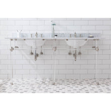 Load image into Gallery viewer, Water Creation Empire 72 Inch Wide Double Wash Stand, P-Trap, Counter Top with Basin, F2-0013 Faucet and Mirror included in Polished Nickel (PVD) Finish- Water Creation