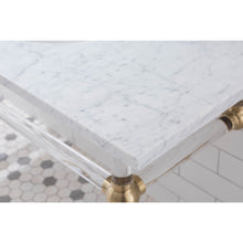 Load image into Gallery viewer, Water Creation Empire 72 Inch Wide Double Wash Stand, P-Trap, and Counter Top with Basin included in Satin Gold Finish- Water Creation