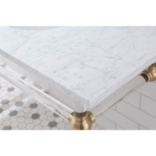 Load image into Gallery viewer, Water Creation Empire 72 Inch Wide Double Wash Stand, P-Trap, Counter Top with Basin, F2-0013 Faucet and Mirror included in Satin Gold Finish- Water Creation