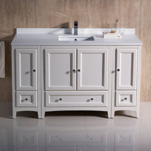 Load image into Gallery viewer, Fresca Oxford 54&quot; Antique White Traditional Bathroom Cabinets w/ Top &amp; Sink- Fresca