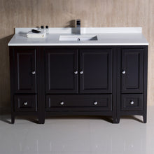 Load image into Gallery viewer, Fresca Oxford 54&quot; Espresso Traditional Bathroom Cabinets w/ Top &amp; Sink- Fresca