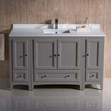 Load image into Gallery viewer, Fresca Oxford 54&quot; Gray Traditional Bathroom Cabinets w/ Top &amp; Sink- Fresca