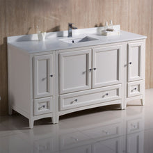 Load image into Gallery viewer, Fresca Oxford 60&quot; Antique White Traditional Bathroom Cabinets w/ Top &amp; Sink- Fresca