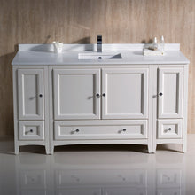 Load image into Gallery viewer, Fresca Oxford 60&quot; Antique White Traditional Bathroom Cabinets w/ Top &amp; Sink- Fresca
