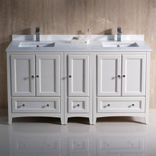 Load image into Gallery viewer, Fresca Oxford 60&quot; Antique White Traditional Double Sink Bathroom Cabinets w/ Top &amp; Sinks- Fresca