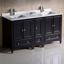Load image into Gallery viewer, Fresca Oxford 60&quot; Espresso Traditional Double Sink Bathroom Cabinets w/ Top &amp; Sinks- Fresca