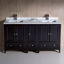 Load image into Gallery viewer, Fresca Oxford 60&quot; Espresso Traditional Double Sink Bathroom Cabinets w/ Top &amp; Sinks- Fresca