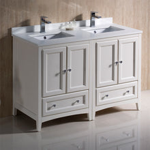 Load image into Gallery viewer, Fresca Oxford 48&quot; Antique White Traditional Double Sink Bathroom Cabinets w/ Top &amp; Sinks- Fresca