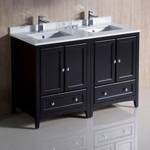 Load image into Gallery viewer, Fresca Oxford 48&quot; Espresso Traditional Double Sink Bathroom Cabinets w/ Top &amp; Sinks- Fresca