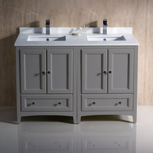 Load image into Gallery viewer, Fresca Oxford 48&quot; Gray Traditional Double Sink Bathroom Cabinets w/ Top &amp; Sinks- Fresca