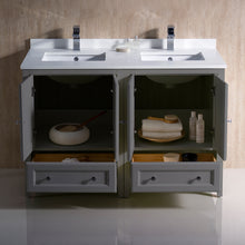 Load image into Gallery viewer, Fresca Oxford 48&quot; Gray Traditional Double Sink Bathroom Cabinets w/ Top &amp; Sinks- Fresca