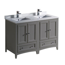 Load image into Gallery viewer, Fresca Oxford 48&quot; Gray Traditional Double Sink Bathroom Cabinets w/ Top &amp; Sinks- Fresca