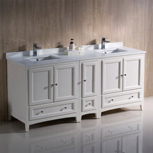 Load image into Gallery viewer, Fresca Oxford 72&quot; Antique White Traditional Double Sink Bathroom Cabinets w/ Top &amp; Sinks- Fresca