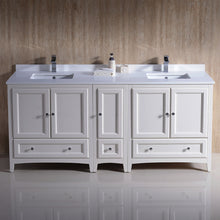 Load image into Gallery viewer, Fresca Oxford 72&quot; Antique White Traditional Double Sink Bathroom Cabinets w/ Top &amp; Sinks- Fresca