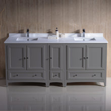 Load image into Gallery viewer, Fresca Oxford 72&quot; Gray Traditional Double Sink Bathroom Cabinets w/ Top &amp; Sinks- Fresca