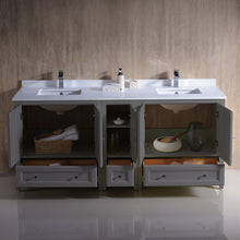 Load image into Gallery viewer, Fresca Oxford 72&quot; Gray Traditional Double Sink Bathroom Cabinets w/ Top &amp; Sinks- Fresca