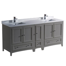Load image into Gallery viewer, Fresca Oxford 72&quot; Gray Traditional Double Sink Bathroom Cabinets w/ Top &amp; Sinks- Fresca