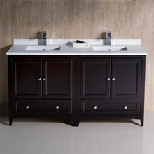 Load image into Gallery viewer, Fresca Oxford 60&quot; Espresso Traditional Double Sink Bathroom Cabinets w/ Top &amp; Sinks- Fresca