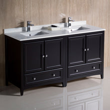 Load image into Gallery viewer, Fresca Oxford 60&quot; Espresso Traditional Double Sink Bathroom Cabinets w/ Top &amp; Sinks- Fresca