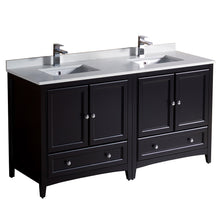 Load image into Gallery viewer, Fresca Oxford 60&quot; Espresso Traditional Double Sink Bathroom Cabinets w/ Top &amp; Sinks- Fresca