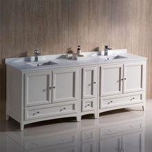 Load image into Gallery viewer, Fresca Oxford 84&quot; Antique White Traditional Double Sink Bathroom Cabinets w/ Top &amp; Sinks- Fresca
