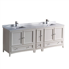 Load image into Gallery viewer, Fresca Oxford 84&quot; Antique White Traditional Double Sink Bathroom Cabinets w/ Top &amp; Sinks- Fresca