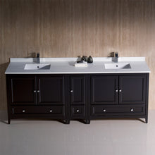 Load image into Gallery viewer, Fresca Oxford 84&quot; Espresso Traditional Double Sink Bathroom Cabinets w/ Top &amp; Sinks- Fresca