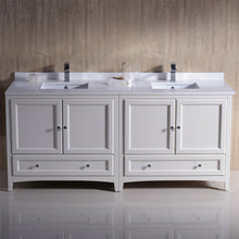 Load image into Gallery viewer, Fresca Oxford 72&quot; Antique White Traditional Double Sink Bathroom Cabinets w/ Top &amp; Sinks- Fresca
