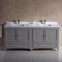 Load image into Gallery viewer, Fresca Oxford 72&quot; Gray Traditional Double Sink Bathroom Cabinets w/ Top &amp; Sinks- Fresca