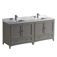 Load image into Gallery viewer, Fresca Oxford 72&quot; Gray Traditional Double Sink Bathroom Cabinets w/ Top &amp; Sinks- Fresca