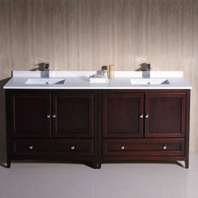 Load image into Gallery viewer, Fresca Oxford 72&quot; Mahogany Traditional Double Sink Bathroom Cabinets w/ Top &amp; Sinks- Fresca