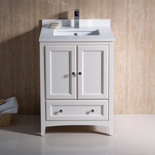 Load image into Gallery viewer, Fresca Oxford 24&quot; Antique White Traditional Bathroom Cabinet w/ Top &amp; Sinks- Fresca