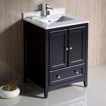 Load image into Gallery viewer, Fresca Oxford 24&quot; Espresso Traditional Bathroom Cabinet w/ Top &amp; Sink- Fresca
