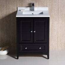 Load image into Gallery viewer, Fresca Oxford 24&quot; Espresso Traditional Bathroom Cabinet w/ Top &amp; Sink- Fresca