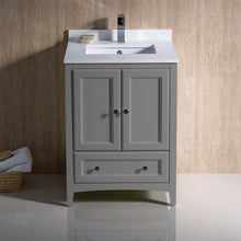 Load image into Gallery viewer, Fresca Oxford 24&quot; Gray Traditional Bathroom Cabinet w/ Top &amp; Sinks- Fresca