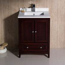 Load image into Gallery viewer, Fresca Oxford 24&quot; Mahogany Traditional Bathroom Cabinet w/ Top &amp; Sink- Fresca