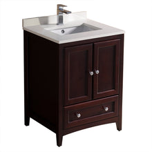 Load image into Gallery viewer, Fresca Oxford 24&quot; Mahogany Traditional Bathroom Cabinet w/ Top &amp; Sink- Fresca