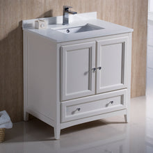 Load image into Gallery viewer, Fresca Oxford 30&quot; Antique White Traditional Bathroom Cabinet w/ Top &amp; Sink- Fresca