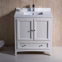 Load image into Gallery viewer, Fresca Oxford 30&quot; Antique White Traditional Bathroom Cabinet w/ Top &amp; Sink- Fresca