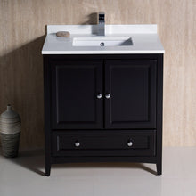 Load image into Gallery viewer, Fresca Oxford 30&quot; Espresso Traditional Bathroom Cabinet w/ Top &amp; Sink- Fresca