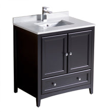 Load image into Gallery viewer, Fresca Oxford 30&quot; Espresso Traditional Bathroom Cabinet w/ Top &amp; Sink- Fresca