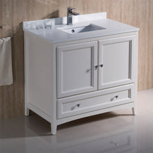 Load image into Gallery viewer, Fresca Oxford 36&quot; Antique White Traditional Bathroom Cabinet w/ Top &amp; Sink- Fresca