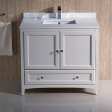 Load image into Gallery viewer, Fresca Oxford 36&quot; Antique White Traditional Bathroom Cabinet w/ Top &amp; Sink- Fresca