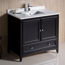 Load image into Gallery viewer, Fresca Oxford 36&quot; Espresso Traditional Bathroom Cabinet w/ Top &amp; Sink- Fresca