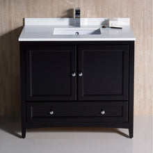 Load image into Gallery viewer, Fresca Oxford 36&quot; Espresso Traditional Bathroom Cabinet w/ Top &amp; Sink- Fresca