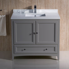 Load image into Gallery viewer, Fresca Oxford 36&quot; Gray Traditional Bathroom Cabinet w/ Top &amp; Sink- Fresca