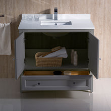Load image into Gallery viewer, Fresca Oxford 36&quot; Gray Traditional Bathroom Cabinet w/ Top &amp; Sink- Fresca